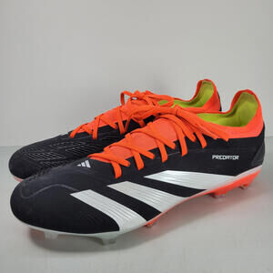 Adidas Soccer Cleats Men's 11.5 Predator Hybrid Touch 2.0 Black, White & Orange